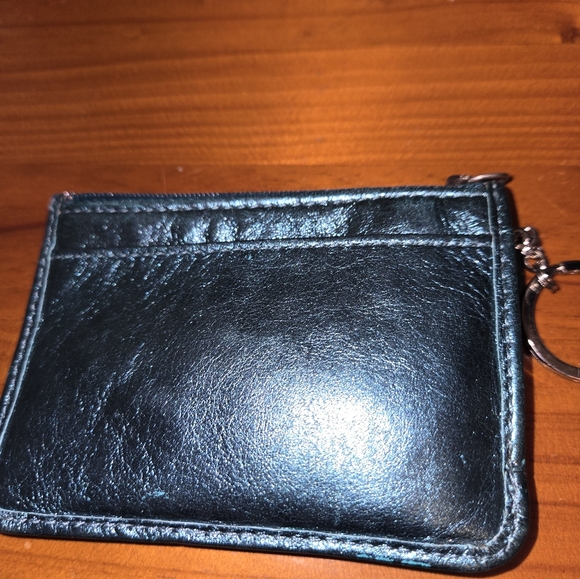 Coach Turquoise Metallic Key Chain Coin/Card Wallet - Picture 3 of 8